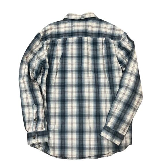 Carhartt Mens Size Medium Relaxed Fit Blue White Long Sleeve Button Down Shirt - Picture 5 of 6